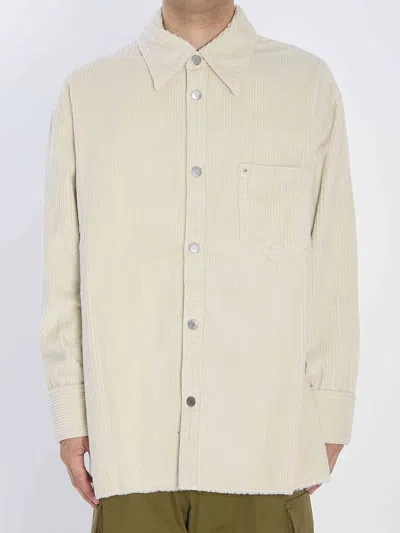 Ami Alexandre Mattiussi Ami Paris Men Corduroy Velvet Overshirt In White