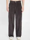 Ami Alexandre Mattiussi Ami Paris Grey Corduroy Wide-leg Trousers Ami Paris In Brown