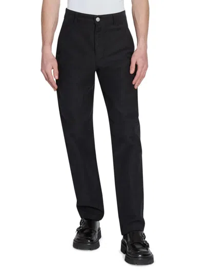 Ami Alexandre Mattiussi Ami Paris Men's Cotton Flat-front Trousers In Black