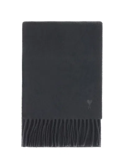 Ami Alexandre Mattiussi Ami Paris Men Echarpe Ami De Coeur Noir In Black
