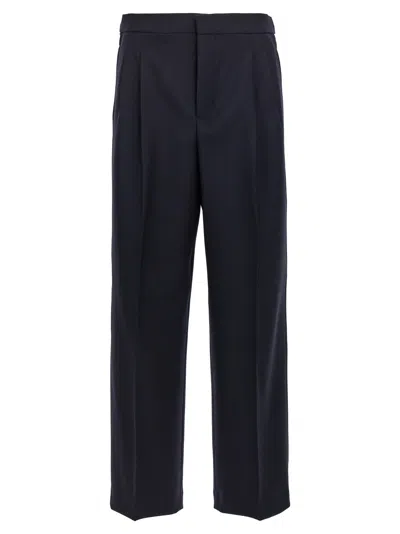 Ami Alexandre Mattiussi Ami Paris Front Pleat Pants In Black