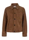 Ami Alexandre Mattiussi Ami Classic Goat Leather Jacket With Embossed Logo In Brown