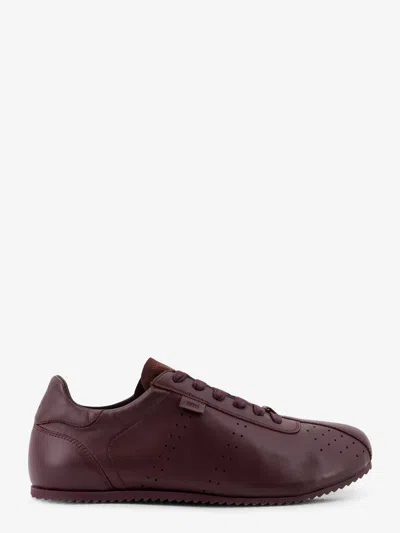 Ami Alexandre Mattiussi Ami Paris Men Leather Low-top Sneakers In Burgundy