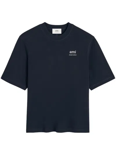 Ami Alexandre Mattiussi Ami Paris Men Logo Cotton T-shirt In Blue