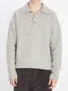 Ami Alexandre Mattiussi Ami Paris Men Polo In Alpaca And Wool In Gray