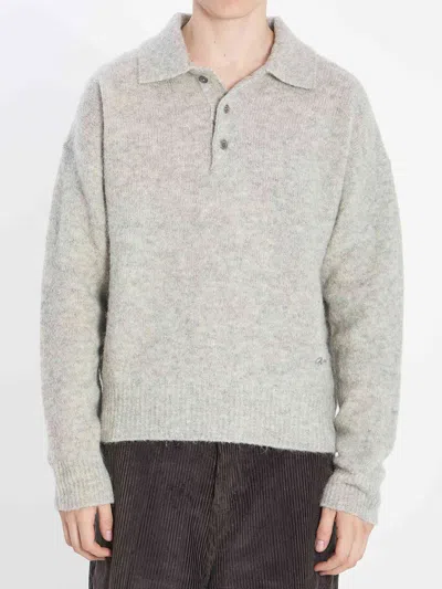 AMI ALEXANDRE MATTIUSSI AMI PARIS MEN POLO IN ALPACA AND WOOL