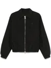 Ami Alexandre Mattiussi Black Technical Canvas Zipped Jacket Black In Blue