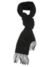 Ami Alexandre Mattiussi Ami Paris Men Scarf With Fringes And Logo In Black