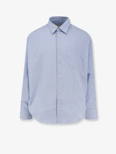 Ami Alexandre Mattiussi Ami Paris Men Striped Cotton Shirt In Blue