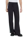 Ami Alexandre Mattiussi Ami Paris Men's Striped Drawstring Track Pants In Navy Blue