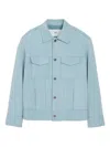 Ami Alexandre Mattiussi Ami Paris Men Suede Giacca Pelle In Blue