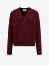 Ami Alexandre Mattiussi Ami Paris Cardigan Ami De Coeur Cherry Color In Wool And Cashmere Men In Red