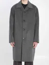 Ami Alexandre Mattiussi Single-breasted Wool Knee-length Coat In Gray