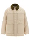Ami Alexandre Mattiussi Denim Jacket With Adjustable Cuffs And Pockets In Neutral