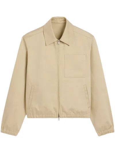 Ami Alexandre Mattiussi Ami Paris Men Zip Up Jacket In Brown