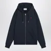 Ami Alexandre Mattiussi Ami Paris De Coeur Zipped Hoodie In Blue