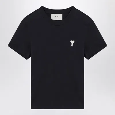 Ami Alexandre Mattiussi Ami Paris Midnight Blue Ami De Coeur Cropped T-shirt Women
