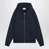 Ami Alexandre Mattiussi Ami Paris De Coeur Zipped Hoodie In Blue