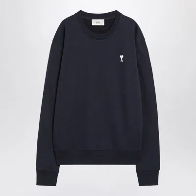 Ami Alexandre Mattiussi Ami Paris Midnight Blue Cotton Sweatshirt