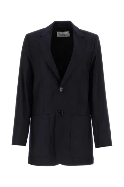 AMI ALEXANDRE MATTIUSSI AMI PARIS MIDNIGHT BLUE WOOL BLAZER