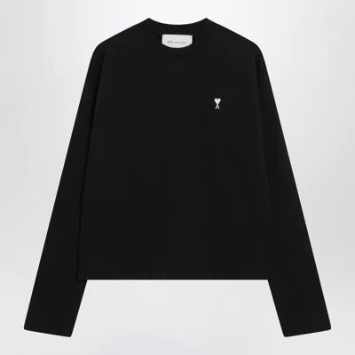 Ami Alexandre Mattiussi Ami Paris Mini De Coeur Cotton Sweatshirt In Black