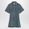Ami Alexandre Mattiussi Mini Dress Ami De Coeur In Denim In Blue