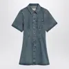 Ami Alexandre Mattiussi Mini Dress Ami De Coeur In Denim In Blue