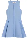 Ami Alexandre Mattiussi Sleeveless Flared Minidress In Azure