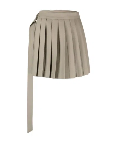 Ami Alexandre Mattiussi Ami Paris Mini Pleated Skirt In Nude
