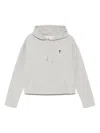 Ami Alexandre Mattiussi Ami Paris Molleton Grey Hoodie With Black Embroidered Logo In Gray