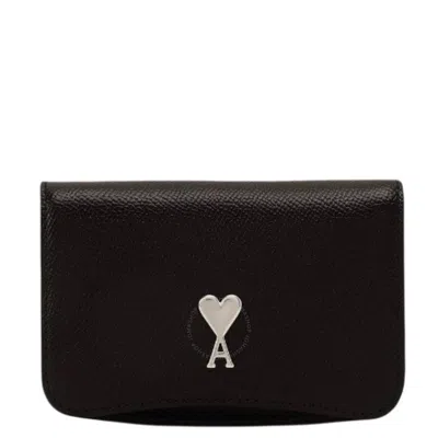 Ami Alexandre Mattiussi Paris Paris Leather Card Holder In Black