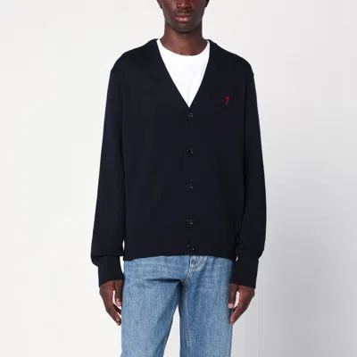 Ami Alexandre Mattiussi Navy Blue Ami De Coeur Cardigan