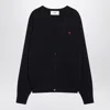 Ami Alexandre Mattiussi Ami Paris Ami De Coeur Patch Merino Wool Cardigan In Multi