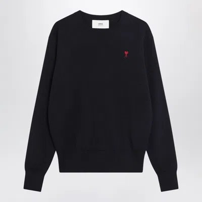 AMI ALEXANDRE MATTIUSSI AMI PARIS NAVY BLUE AMI DE COEUR SWEATER