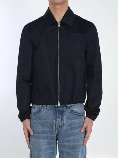 Ami Alexandre Mattiussi Ami Paris Navy Blue Cotton Jacket