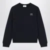Ami Alexandre Mattiussi Black Crewneck Sweatshirt With Logo Lettering Detail On The Front And Adc Logo Embroidery On The Rea