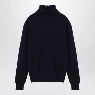 Ami Alexandre Mattiussi Ami Paris Navy Turtleneck Jumper In Blue