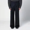 Ami Alexandre Mattiussi Navy Wide-leg Trousers In Wool In Blue