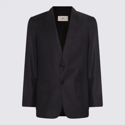 Ami Alexandre Mattiussi Navy Wool Blazer In Black