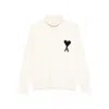 Ami Alexandre Mattiussi Ribbed Crewneck Sweater With Cuffs And Hem In White