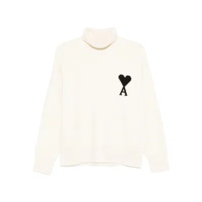 AMI ALEXANDRE MATTIUSSI AMI PARIS NEUTRALS SWEATERS & KNITWEAR - JUMPERS MEN