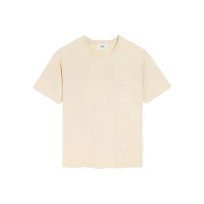 Ami Alexandre Mattiussi Ami Paris Raglan Sleeve Embroidered T Shirt In Yellow