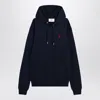 Ami Alexandre Mattiussi Ami Paris  Night Blue Ami De Coeur Hoodie In Blue
