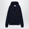 Ami Alexandre Mattiussi Ami Paris Ami De Coeur Drawstring Hoodie In Black