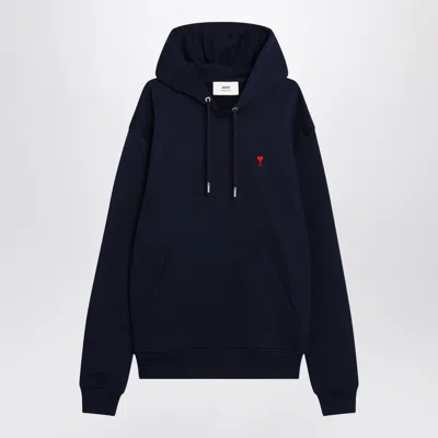 Ami Alexandre Mattiussi Ami Paris Night Blue Ami De Coeur Hoodie