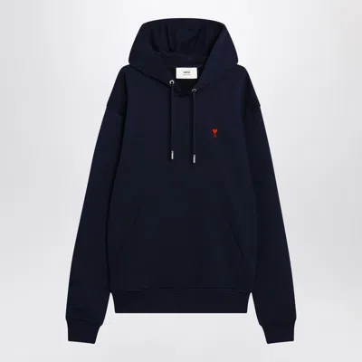 AMI ALEXANDRE MATTIUSSI AMI PARIS NIGHT BLUE AMI DE COEUR HOODIE MEN