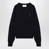 Ami Alexandre Mattiussi Black Crewneck Sweatshirt With Adc Embroidery In Cotton Blend Man