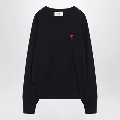 AMI ALEXANDRE MATTIUSSI AMI PARIS NIGHT BLUE AMI DE COEUR WOOL JUMPER