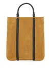 Ami Alexandre Mattiussi Paris Paris North South Tote Bag Brown In Beige