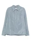 Ami Alexandre Mattiussi Lightweight Nylon Shirt Featuring Chest Pocket In Blue